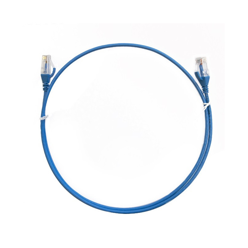 8ware CAT6 Ultra Thin Slim Cable 2m / 200cm - Blue Color Premium RJ45 Ethernet Network LAN UTP Patch Cord 26AWG for Data