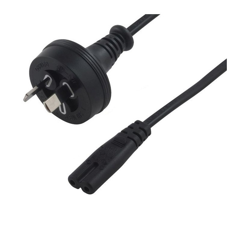 8Ware 2 Pin Core Power Cable 2m AU Plug 240v to IEC C7 figure eight Female Appliance Wall Duty for Notebook AC Adaptor POS OEM ~