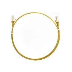 8ware CAT6 Ultra Thin Slim Cable 2m / 200cm - Yellow Color Premium RJ45 Ethernet Network LAN UTP Patch Cord 26AWG for Data ~CBAT