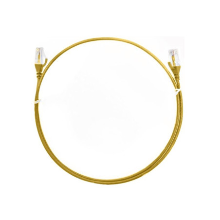 8ware CAT6 Ultra Thin Slim Cable 2m / 200cm - Yellow Color Premium RJ45 Ethernet Network LAN UTP Patch Cord 26AWG for Data ~CBAT