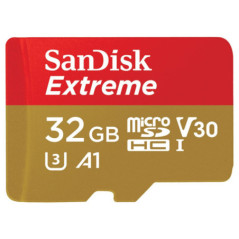 SanDisk Extreme 32GB microSD SDHC V30 U3 C10 A1 UHS-1 100MB/s R 60MB/s W 4x6 SD Adaptor Android Smartphone Action Camera Drones 