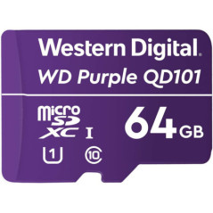Western Digital WD Purple 64GB MicroSDXC Card 24/7 -25Â°C to 85Â°C Weather & Humidity Resistant for Surveillance IP Cameras mDVR