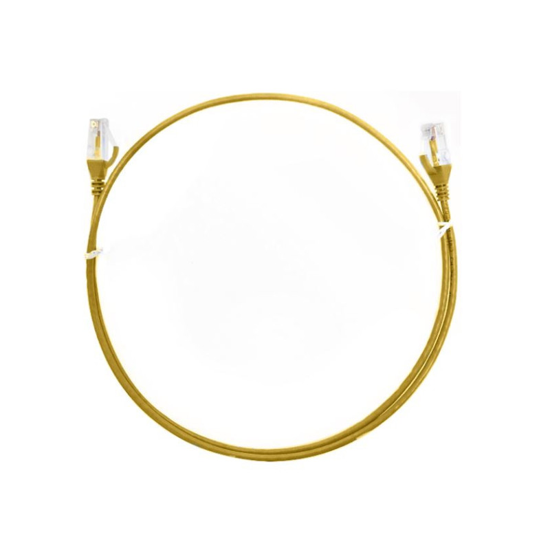 8ware CAT6 Ultra Thin Slim Cable 15m - Yellow Color Premium RJ45 Ethernet Network LAN UTP Patch Cord 26AWG for Data