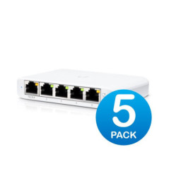 Ubiquiti USW Flex Mini 5 Pack - Managed - UniFi - Layer 2 Gigabit Switch - 5x GbE RJ45 Ports - Powerable Via PoE (802.3af) or US