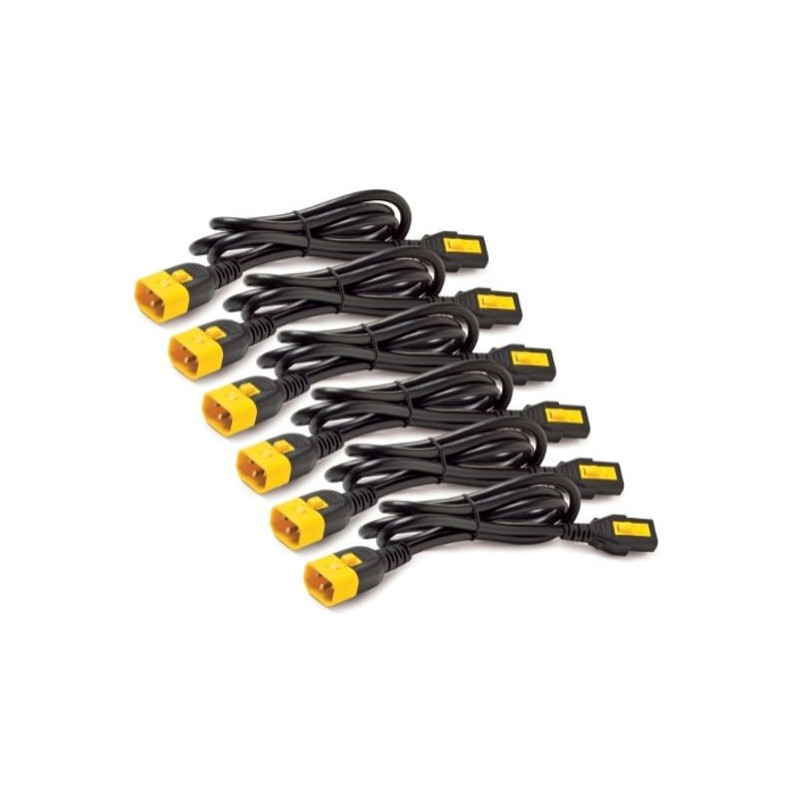 APC (AP8706S-WW) POWER CORD KIT (6 EA), LOCKING, C13 TO C14, 1.8M BLACK