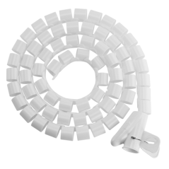 Brateck 20mm/0.79' Diameter Coiled Tube Cable Sleeve  Material Polyethylene(PE) Dimensions 1000x20mm - White (LS)