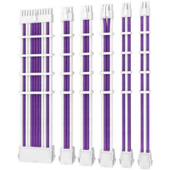 Antec PSU -  Sleeved Extension Cable Kit V2 - Purple / White. 24PIN ATX, 4+4 EPS, 8PIN PCI-E, 6PIN PCI-E, Compatible with Standa