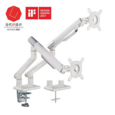 Brateck Dual Monitor Premium Slim Aluminum Spring-Assisted Monitor Arm Fix Most 17in-32in Monitor Up to 9kg per screen VESA 75x7