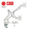 Brateck Dual Monitor Premium Slim Aluminum Spring-Assisted Monitor Arm Fix Most 17in-32in Monitor Up to 9kg per screen VESA 75x7