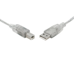 8Ware USB 2.0 Cable 5m Type A to B Male to Male Printer Cable for HP Canon Dell Brother Epson Xerox Transparent Metal Sheath UL 