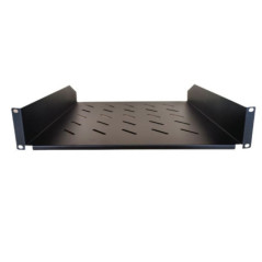 LDR Cantilever 2U 452mm Deep Shelf Recommended for 19in 1000mm Deep Cabinet - Black Metal Contruction