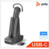 Plantronics/Poly Savi 8245 UC,DECT Headset, USB-C, Convertible,Wireless, Unlimited talk time, crystal-clear audio, ANC, one-touc