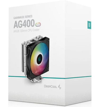 DeepCool AG400 ARGB Single Tower CPU Cooler, TDP 220W, 120mm Static ARGB Fan, 4 Direct-Touch Copper Heat Pipes,LGA1851/1700/1200