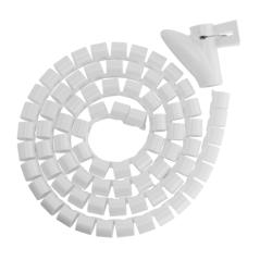 Brateck 25mm/1' Diameter Coiled Tube Cable Sleeve Material Polyethylene(PE) Dimensions 1000x25mm - White (LS)