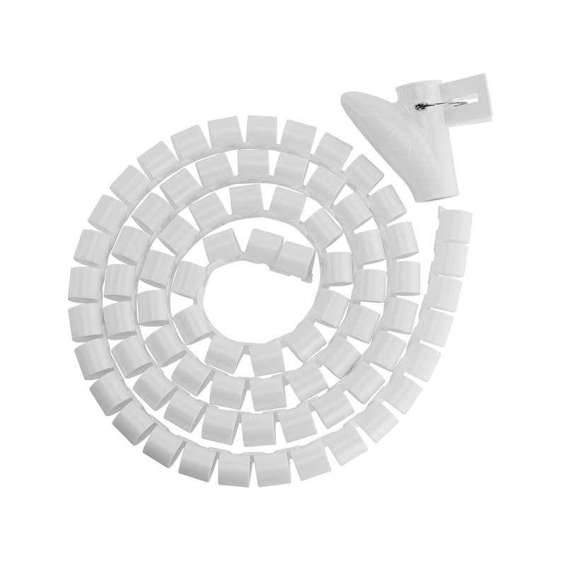 Brateck 25mm/1' Diameter Coiled Tube Cable Sleeve Material Polyethylene(PE) Dimensions 1000x25mm - White (LS)