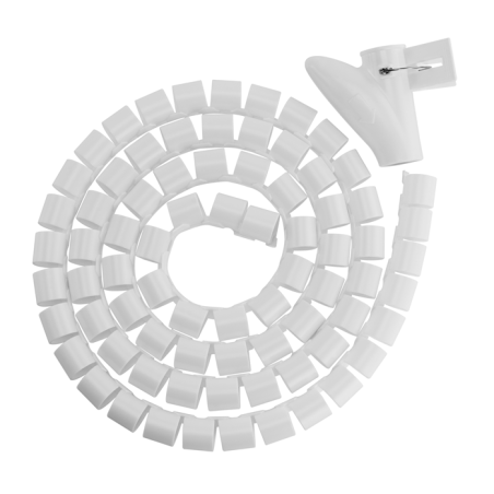 Brateck 25mm/1' Diameter Coiled Tube Cable Sleeve Material Polyethylene(PE) Dimensions 1000x25mm - White (LS)