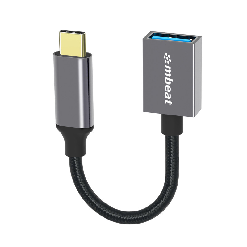 mbeatÂ® Tough Link USB-C to USB 3.0 Adapter with Cable - Space Grey Package Weight: 25g Cable Length: 15cm