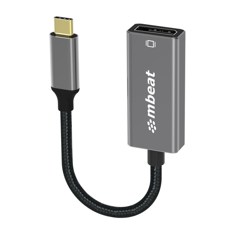 mbeatÂ® Elite USB-C to Display Port Adapter  -Converts USB-C to DisplayPort female port, 4K@60Hz (3840Ã2160),  15cm - Space Gre