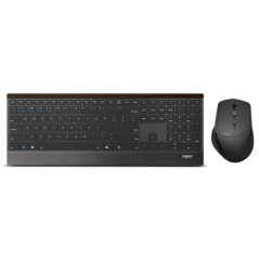 RAPOO 9500M Bluetooth & 2.4G Wireless Keyboard Mouse Combo Black- Multi-Device connection - Adjustable1600DPI 4.5mm Ultra-Slim.