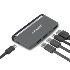mbeatÂ® EssentialÂ ProÂ  5-IN-1 USB- C Hub (4k HDMI Video, USB-C PD Pass Through Charging, USB 3.0 x 2, USB-C x 1) USB 3.0 Speed