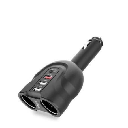 mbeatÂ® Gorilla Power Four Port USB-C PD & QC3.0 Car Charger with Cigar Lighter Splitter features built-in over heat Package Wei