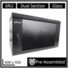 LDR Assembled 6U Hinged Wall Mount Cabinet (600mm x 550mm) Glass Door - Black Metal Construction - Top Fan Vents - Side Access P
