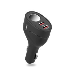 mbeatÂ®  Gorilla Power Dual Port QC3.0 Car Charger and Cigarette Lighter Extender features built-in over heat Package Weight: 70