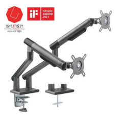 Brateck Dual Monitor Premium Slim Aluminum Spring-Assisted Monitor Arm - 17in~32in