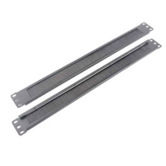 LDR 1U 19' Cable Management Brush Rail (Brush Panel) - Black Metal Construction