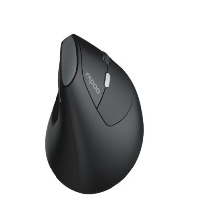 RAPOO EV250 Ergonomic Vertical Wireless Mouse 6 Buttons 800/1200/1600 DPI Optical Silent Click Mice - Black (Renamed from MV20)