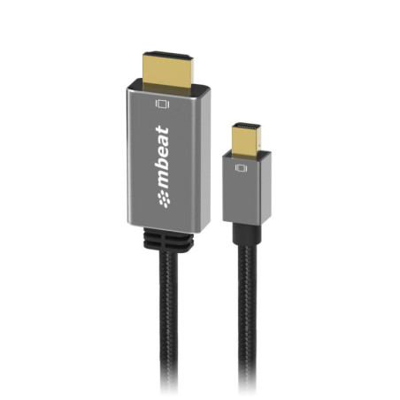mbeatÂ® Tough Link 1.8m Mini DisplayPort to HDMI Cable - Space Grey Package Weight: 100g HDMI Cable Mini Displayport  Package We