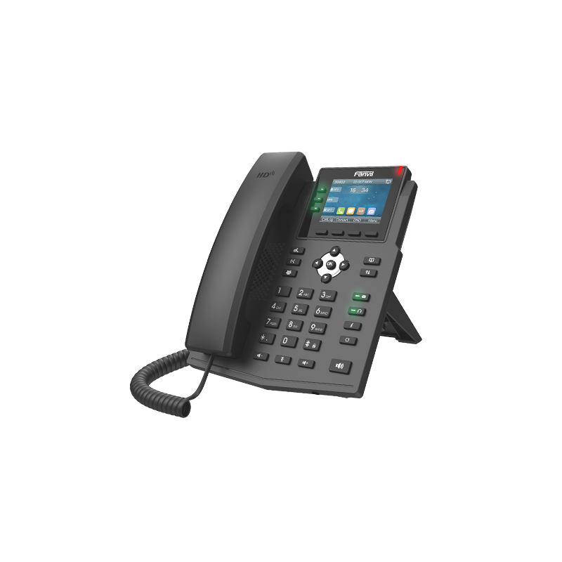 Fanvil X3U Pro Enterprise IP Phone - 2.8' Colour Screen, 3 Lines, No DSS Buttons, Dual Gigabit NIC, HD Audio Quality, 6 SIP Line