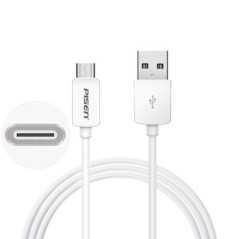 PISEN USB-C to USB-A Cable (1M) White -Data Transfer 480Mbps,Durable and Flexible,Samsung Galaxy,Apple iPhone,iPad,MacBook,Googl