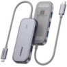 Pisen 6-in-1 Multi-Port USB-C Multifunctional Docking Station - Grey, 3x USB-A 3.0, 1x VGA, 1x HDMI, 1x RJ-45, Connect Laptop to