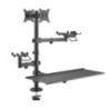 Brateck POS Mounting Solution For Dual Screens (with keyboard tray), Fit Screen Size:17'-32'm, Weight Capacity (per screen): 9kg