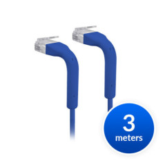 Ubiquiti UniFi Patch Cable 3m Blue - Both End Bendable to 90 Degree - RJ45 Ethernet Cable - Cat6 - Ultra-Thin 3mm Diameter U-Cab