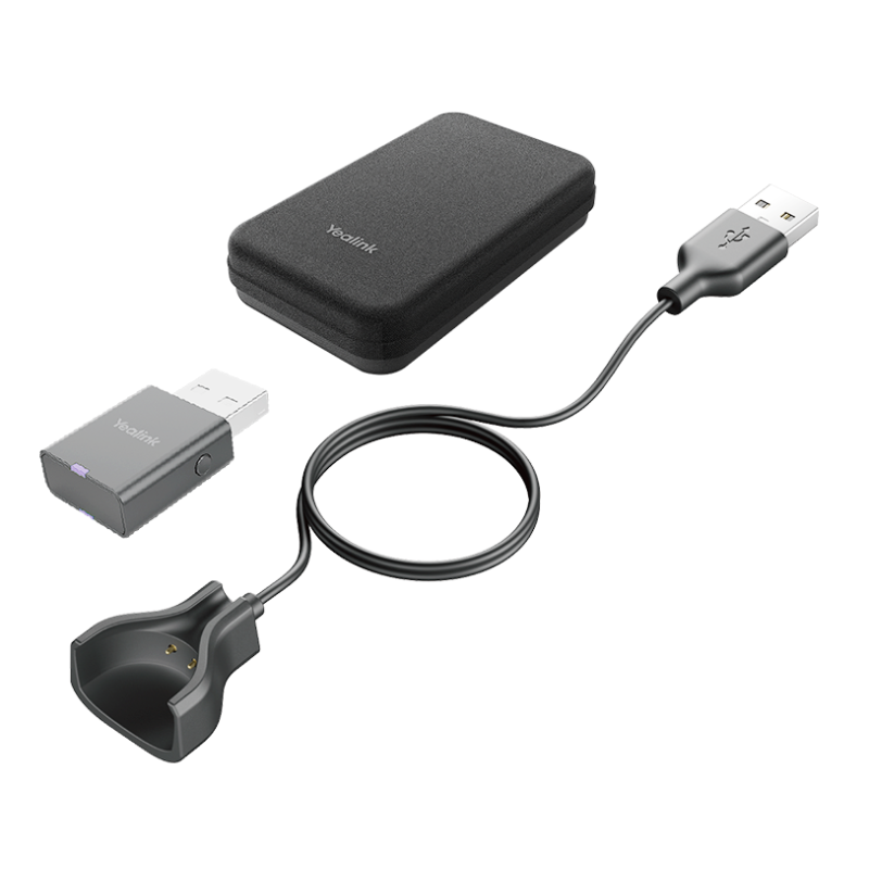 Yealink Portable Accessory Kit for WH63/67, Carry Case, Charging Cable, WDD60 DECT Dongle, Make DECT Headset Your Hybrid Work Bo