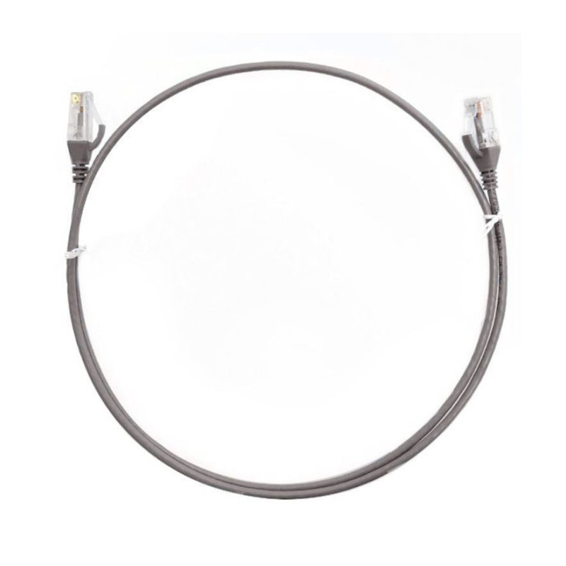 8ware CAT6 Ultra Thin Slim Cable 1m / 100cm - Grey Color Premium RJ45 Ethernet Network LAN UTP Patch Cord 26AWG for Data