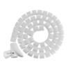 Brateck 30mm/1.2' Diameter Coiled Tube Cable Sleeve   Material Polyethylene(PE) Dimensions 1000x30mm - White (LS)