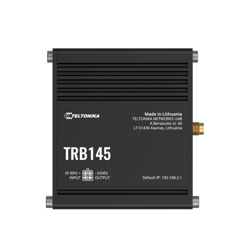 Teltonika TRB145 Industrial Rugged LTE RS485 Gateway, 4G/LTE (Cat 1), Equipped with RS485, Compatible with Industrial DNP3, PSU 