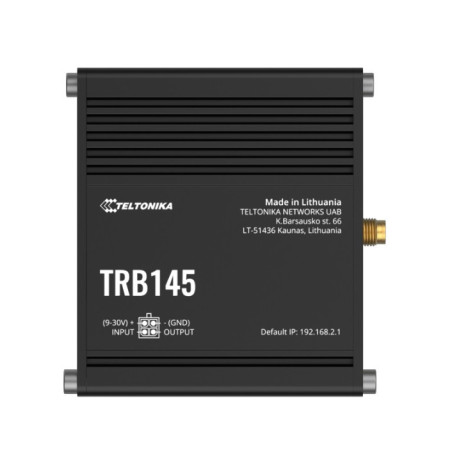 Teltonika TRB145 Industrial Rugged LTE RS485 Gateway, 4G/LTE (Cat 1), Equipped with RS485, Compatible with Industrial DNP3, PSU 