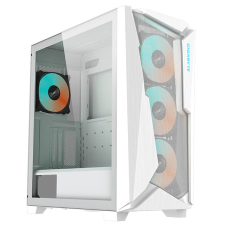 Gigabyte C301 RGB Tempered Glass E-ATX White Mid Tower Gaming Chassis  2x3.5' 2x2.5' 2xUSB3.0 Detachable Dust Filter Liquid Cool