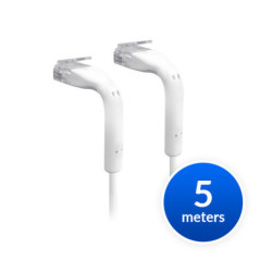 Ubiquiti UniFi Patch Cable 5m White - Both End Bendable to 90 Degree - RJ45 Ethernet Cable - Cat6 - Ultra-Thin 3mm Diameter U-Ca