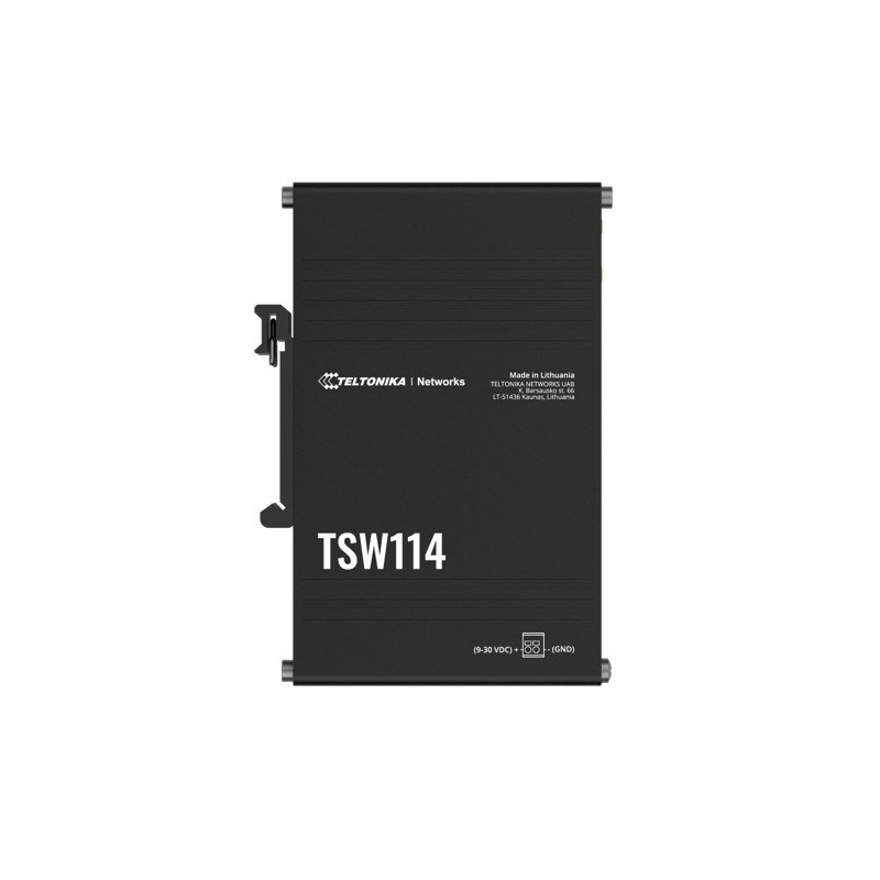 Teltonika TSW114 Gigabit DIN Rail Ethernet Switch,Easy Mounting, 5x Gigabit Ethernet Ports with speeds of up to 1000 Mbps, PSU e