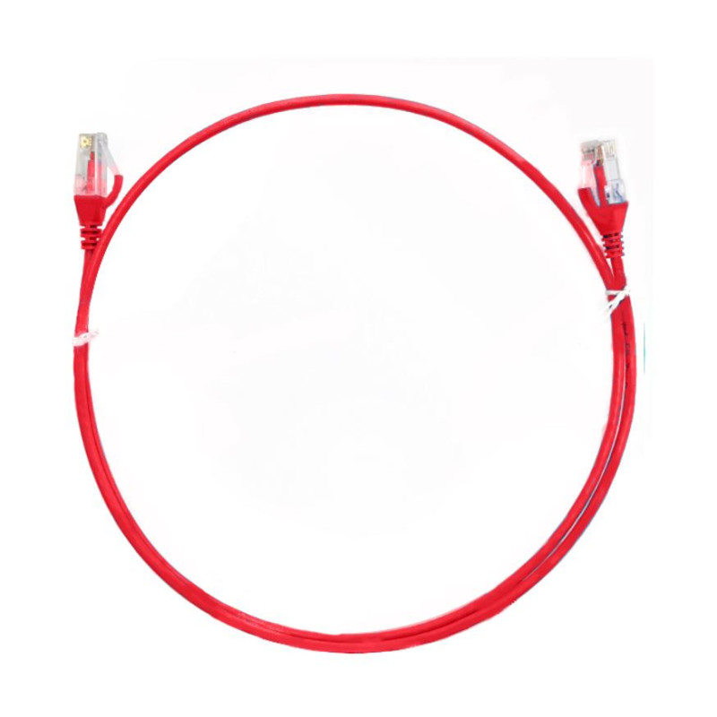 8ware CAT6 Ultra Thin Slim Cable 0.5m / 50cm - Red Color Premium RJ45 Ethernet Network LAN UTP Patch Cord 26AWG for Data