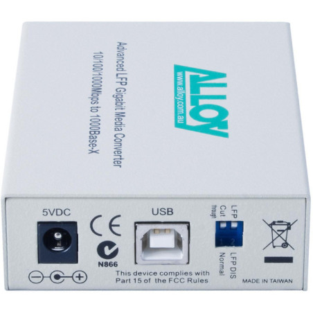 Alloy GCR2000ST 10/100/1000Base-T to Gigabit Fibre (ST) Converter with LFP via FEF or FM. 220m or 550m