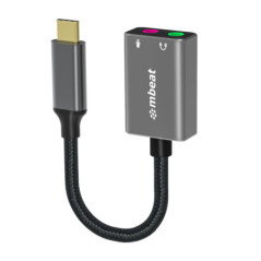 mbeatÂ® Elite USB-C to 3.5mm Audio and Microphone Adapter -  Adds Headphone Audio and Microphone Jack to USB-C Computer, Tablet 