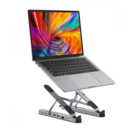 (LS)mbeatÂ® Stage P5 Portable Laptop Stand with USB-C Docking Station Foldable and Adjustable Design USB-C HDMI Port Lan 1000Mbp
