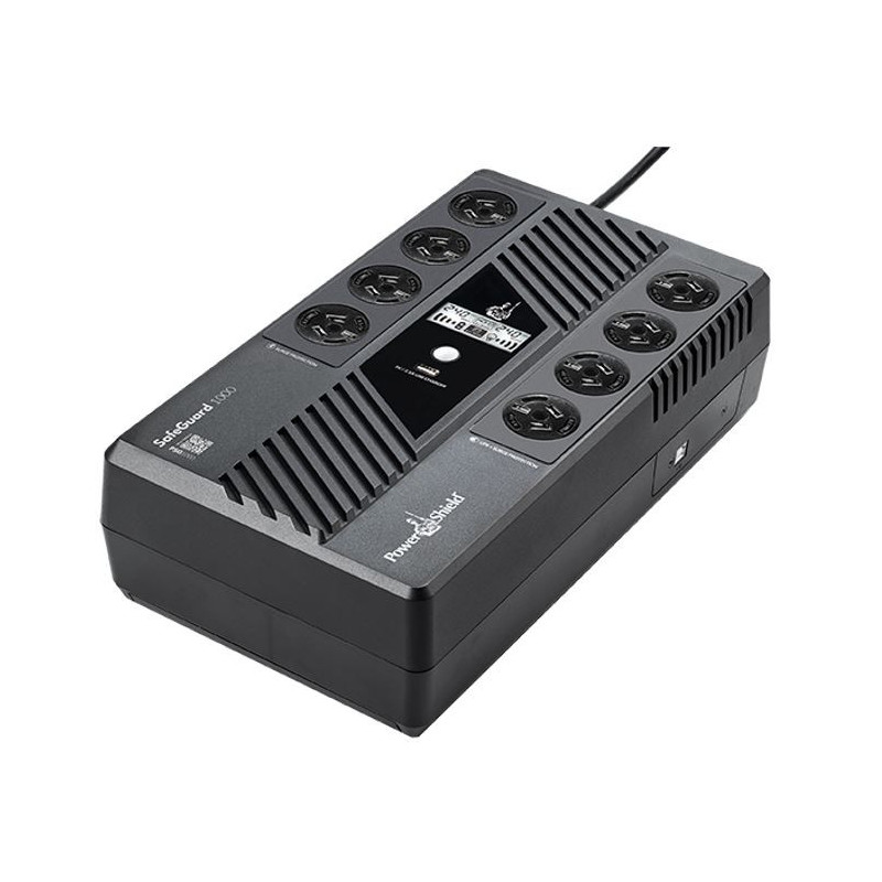 POWERSHIELD SAFEGUARD UPS, 1000VA, 600W, LCD, USB, AU OUTLET(8), 2YR