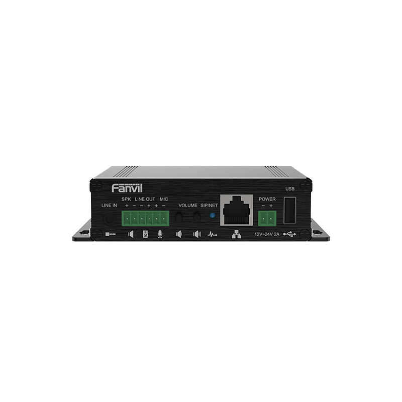Fanvil PA3 Video Intercom & Paging Gateway, 2 SIP Lines, 1 Speaker interface and 1 microphone interface, Support USB or TF Card,